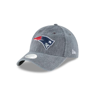 New England Patriots Gorra | New Era NFL Faded Denim 9twenty Adjustable Cap Mexico - Grises